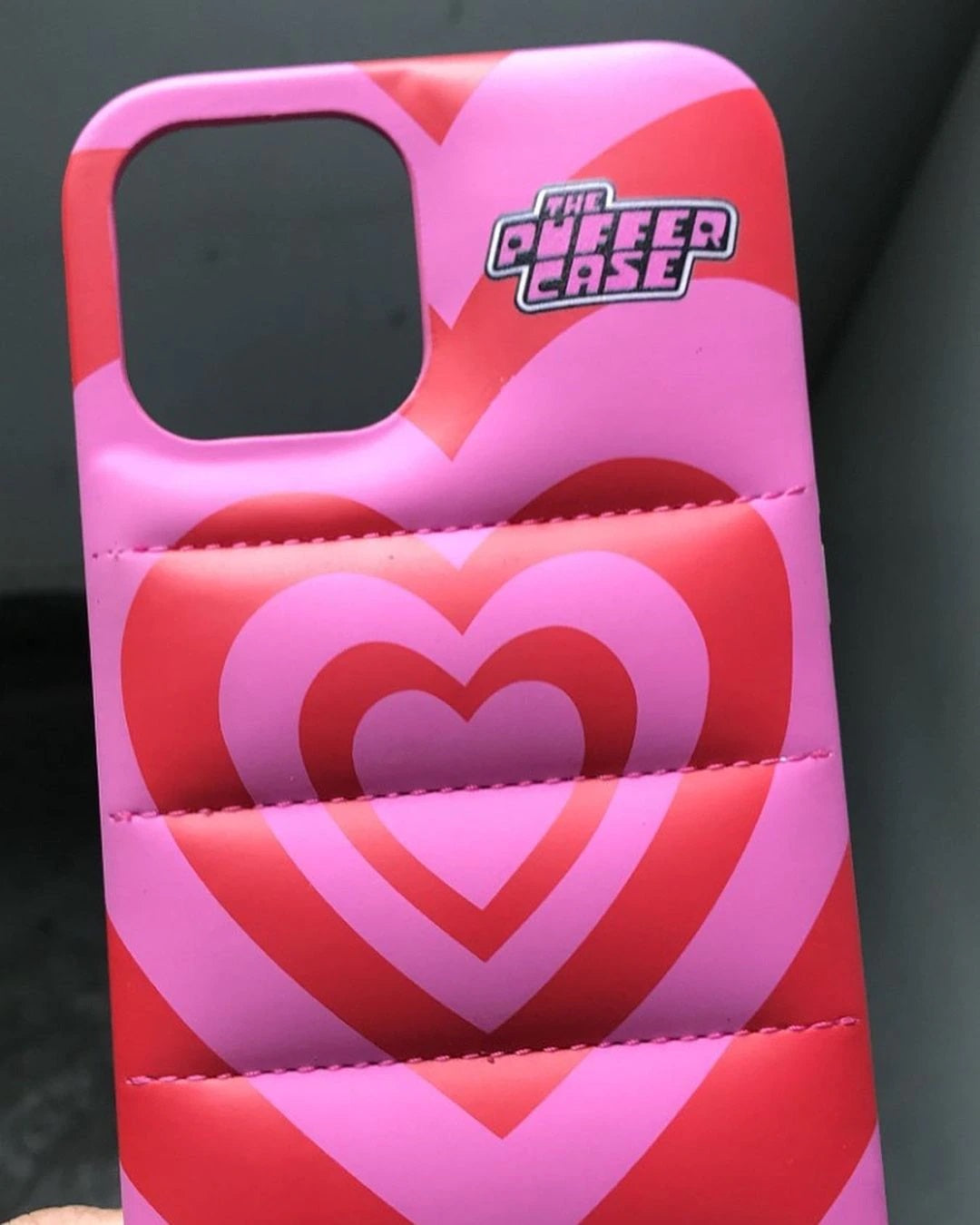 The Puffer Case Pink Blue Heart – Barkermeow