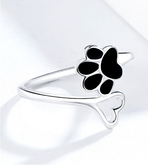 Adjustable Cat Paw Ring & Earrings