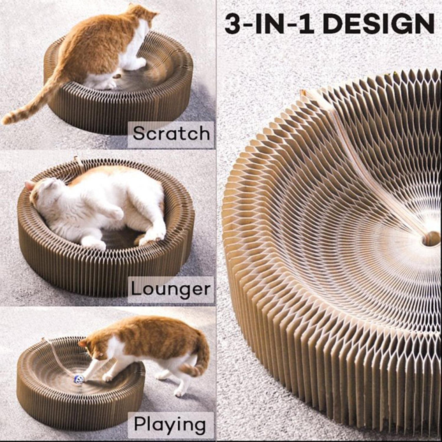 Cat Scratcher Lounger Accordion Bed