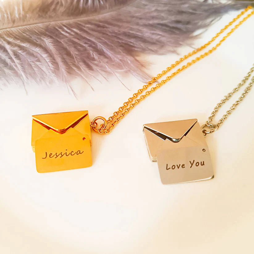 Handmade Personalized Envelope Love Letter Necklace