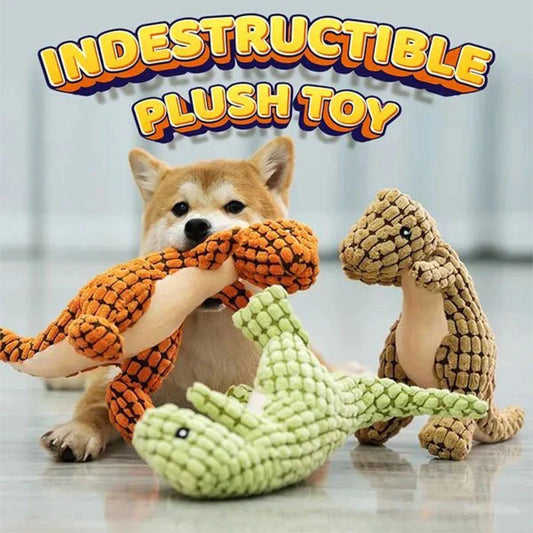 Indestructible Dino Plush Dog Chew toy