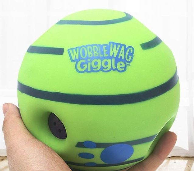 Pets Know Best Wobble Wag Giggle Ball Dog Toy, Tear-Resistant, Green