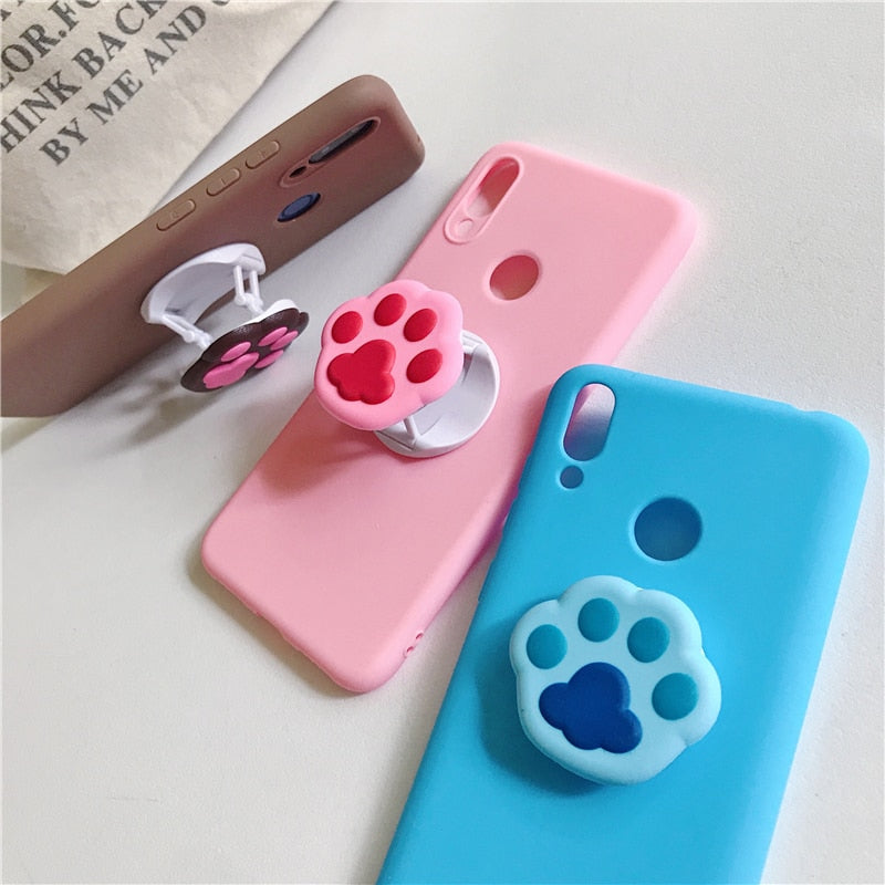 Dog Paw Prints Case With Holder Stand
