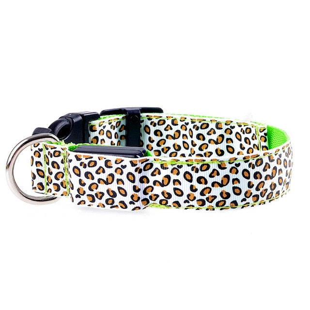 Leopard Deisgn LED Dog Collar