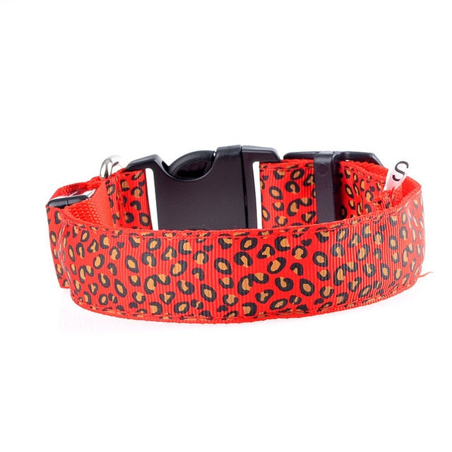 Leopard Deisgn LED Dog Collar