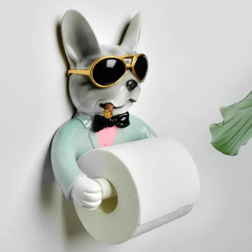 Handmade Dog Toilet Paper Holder Decor