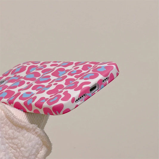 Pink Leopard Puffer Case