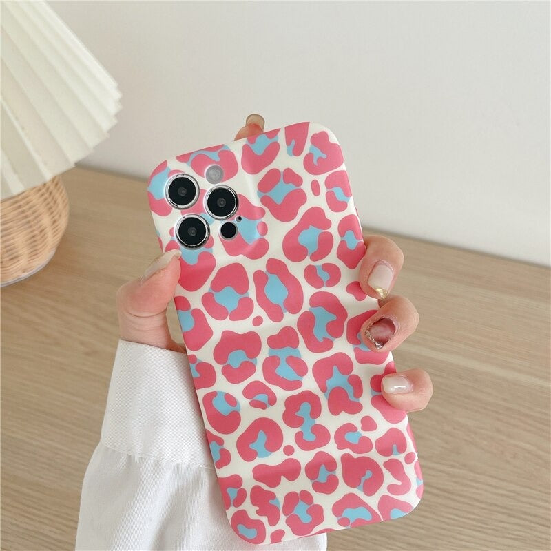 Pink Leopard Puffer Case