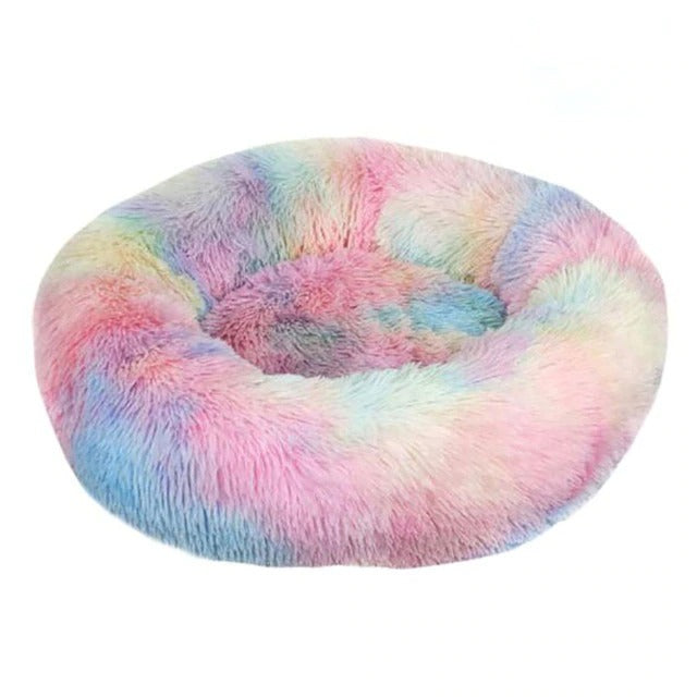 Barkermeow Round Plush Donut Cat & Dog Bed